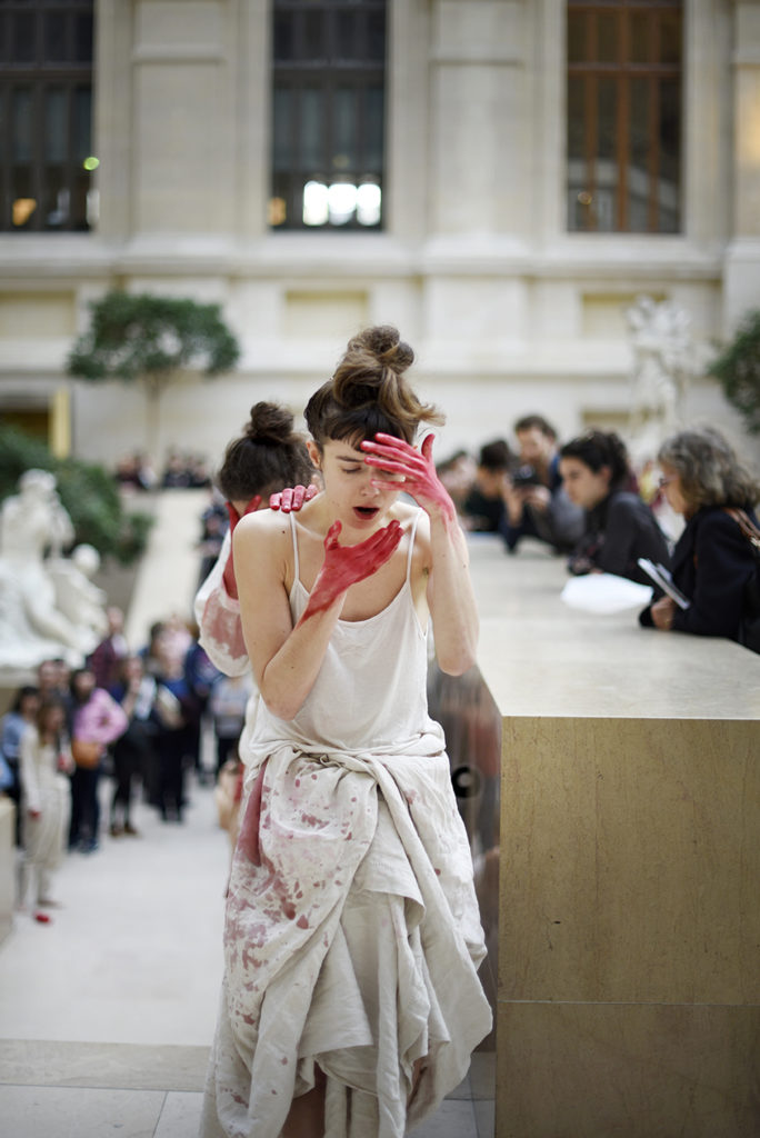 Les Jeunes 0nt la Parole. Opération "Les Jeunes ont la parole" (JOP), au sein du musée du Louvre. Musée du Louvre, Paris, vendredi 6 avril 2018.